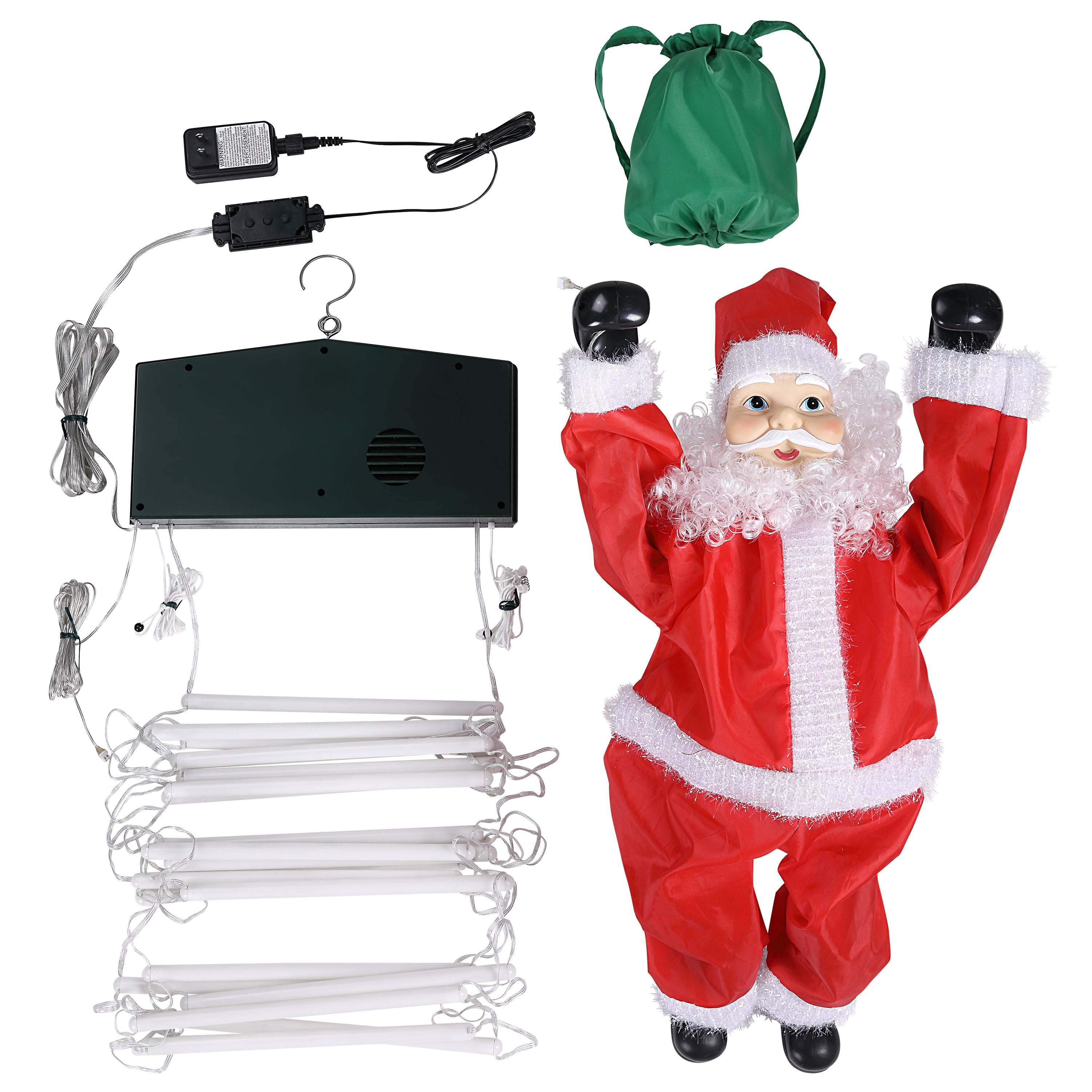 10 ft. Outdoor Animated Rope Ladder Climbing Santa