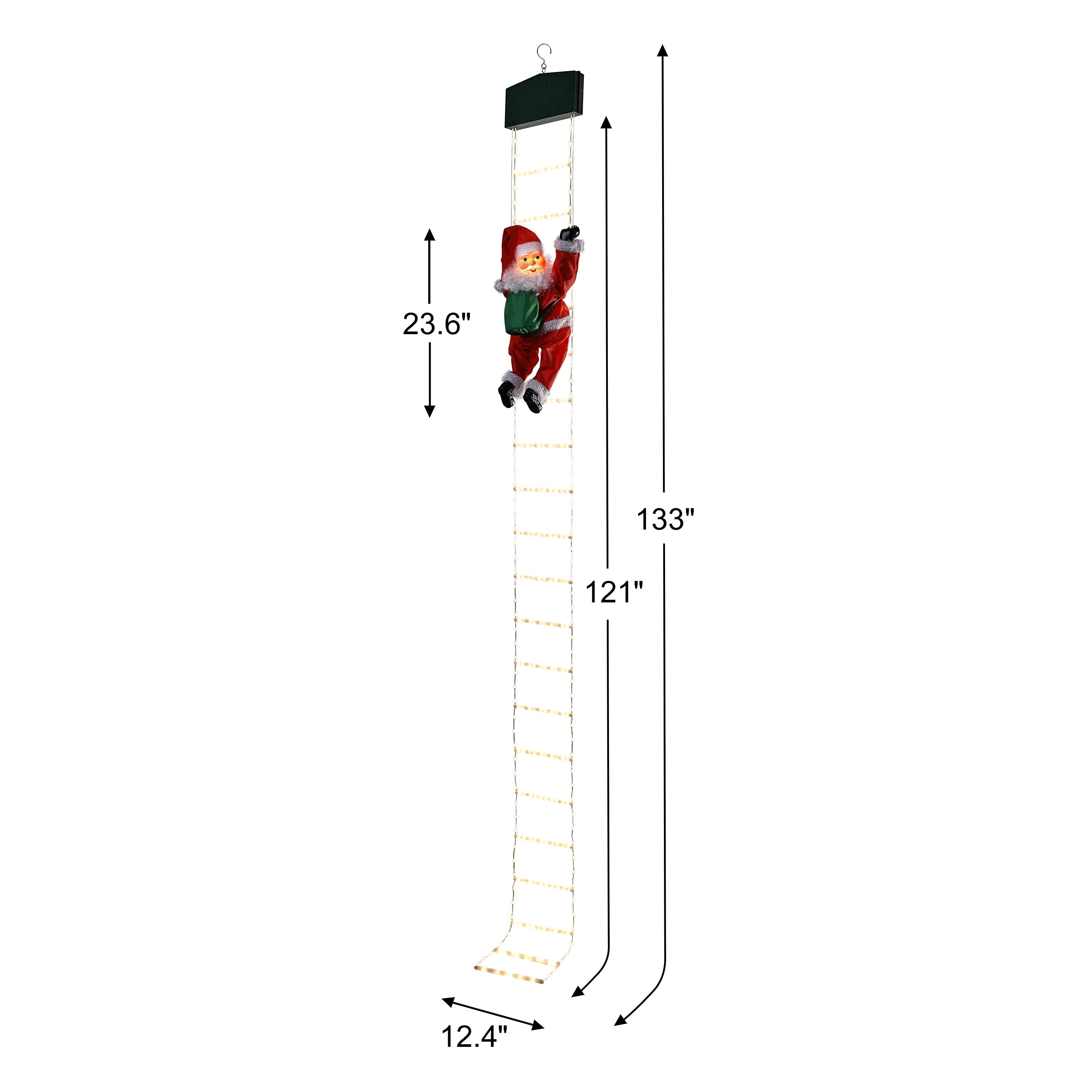 10 ft. Outdoor Animated Rope Ladder Climbing Santa