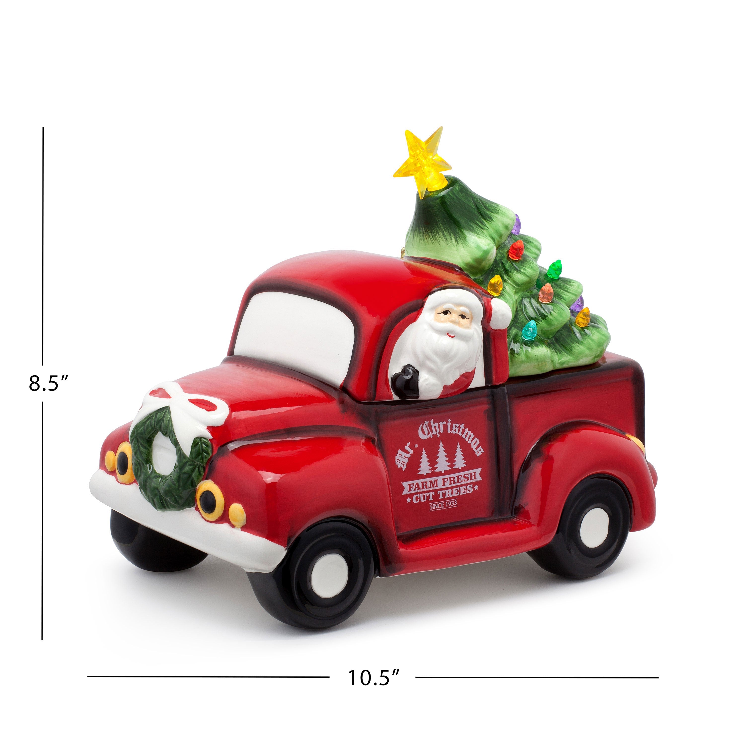 10 in. Nostalgic Ceramic Lit Truck Cookie Jar
