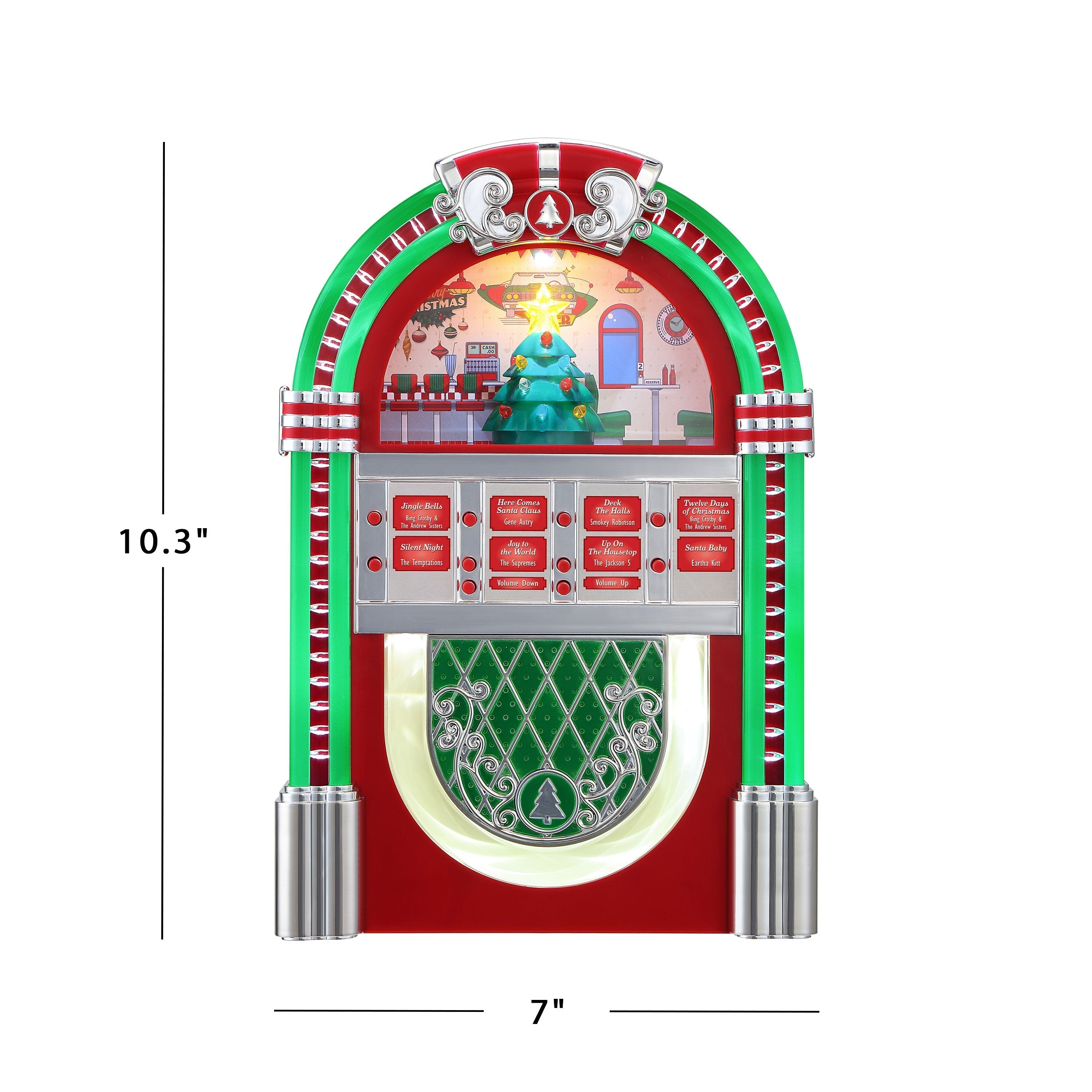 10 in. Retro Rock-O-Rama Jukebox - Red