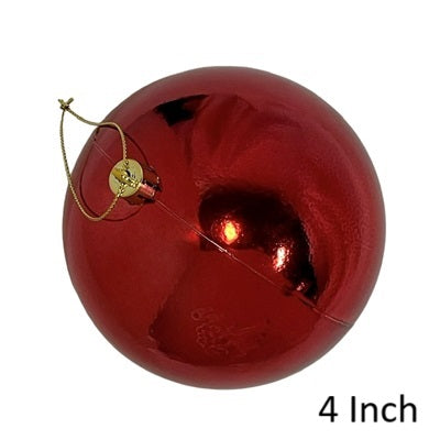 (Set of 8) Shatterproof Ball with Cap 4' Shiny